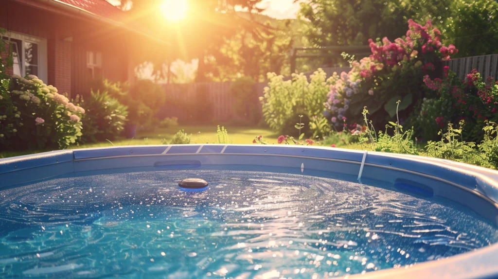 Above ground pool with solar ionizer