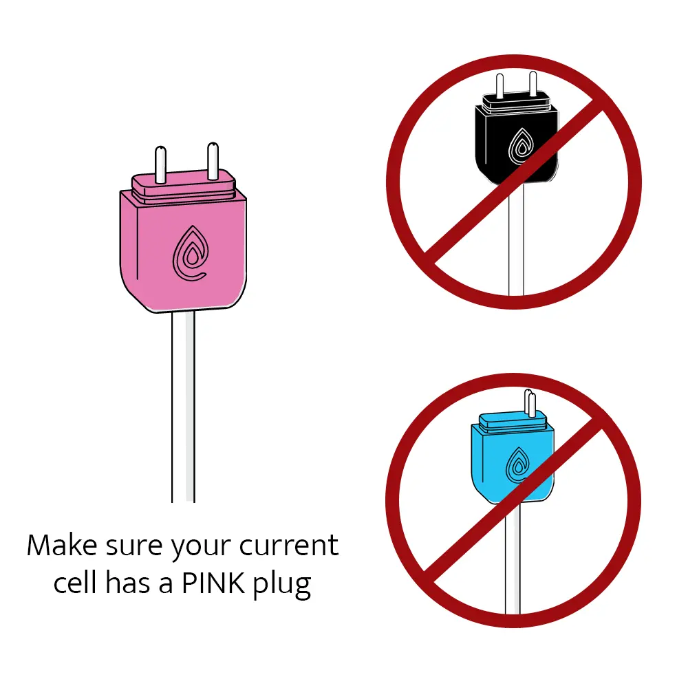 Pink plug, not blue or black